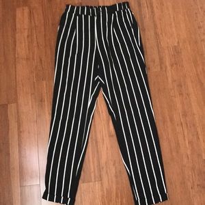 forever 21 back and white striped pants